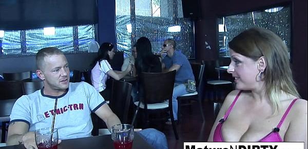  Dirty blonde MILF gets fucked in a restaurant